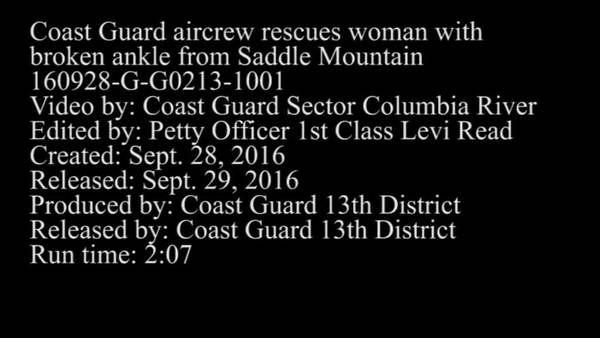 Coast Guard rescues injured hiker off  mountain
