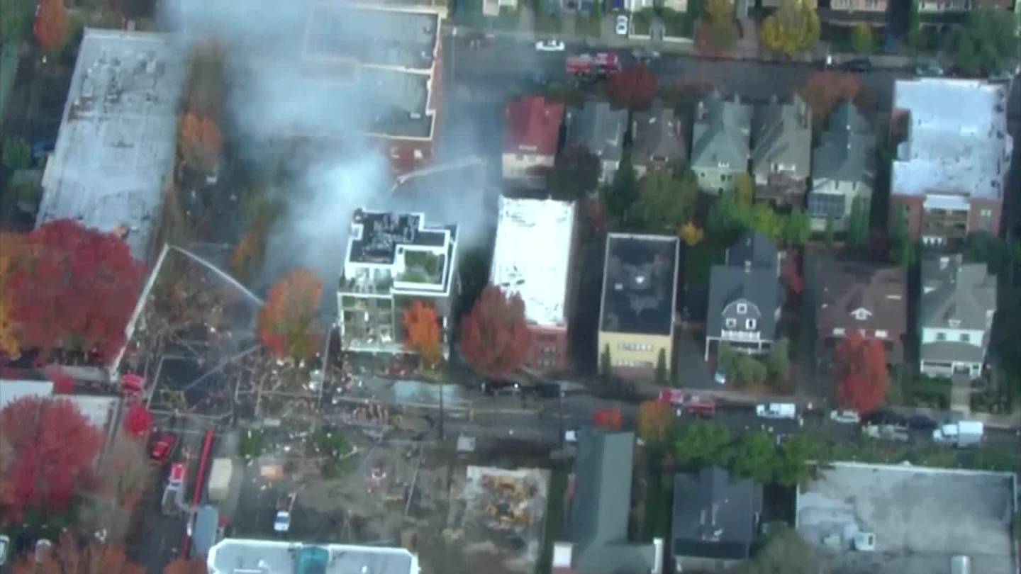 VIDEO Chopper flies over Portland explosion scene KIRO 7 News Seattle