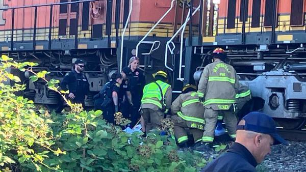 Man hospitalized after being hit by train in Marysville