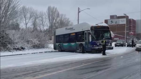 RAW: Bus spins out on Lake City Way