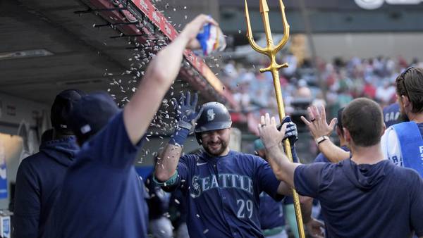 Cal Raleigh homers from each side of the plate for the 2nd time in 3 days, Mariners rout Angels 11-0