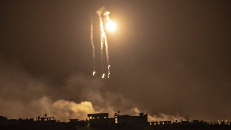 Smoke rises in Gaza after an Israeli airstrike on Sunday.