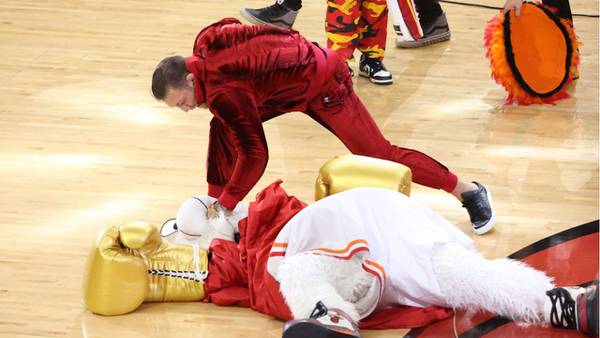 Punched out: Conor McGregor sends Miami Heat mascot to hospital during skit 