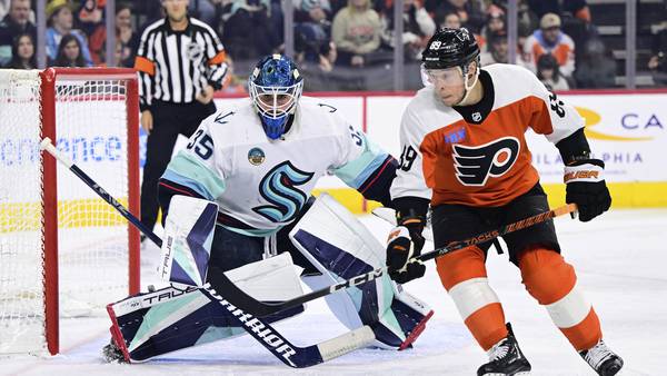 Couturier scores go-ahead goal, Flyers top Kraken 3-2 for 3rd straight win
