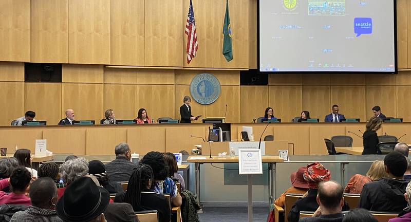 New Seattle City Councilmembers sworn in on Tuesday.