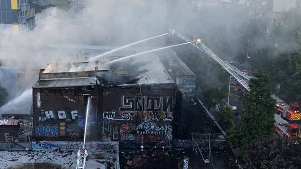Vacant building burns in Seattle neighborhood of Belltown