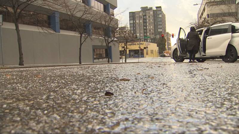 Snow and hail in Seattle on Thursday, Jan. 11