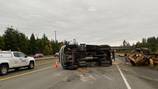 Truck towing wood chipper loses control on SR 18, no injuries reported