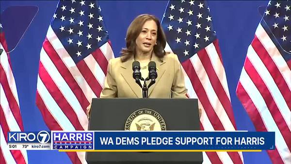 Washington democrats are counting their delegations support for Harris Thursday