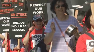 PHOTOS: Hotel workers stage two-day strike during busy Labor Day weekend