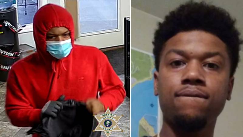 The Kitsap County Sheriff's Office said the person in the red sweatshirt was identified as Ronell Latroy Mitchell.