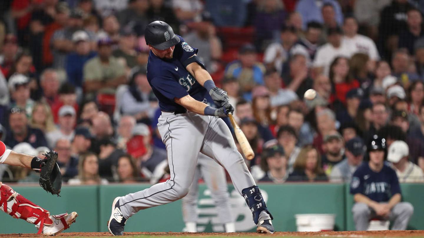 Raleigh first catcher to homer from both sides at Fenway as Mariners pound  Red Sox 10-1