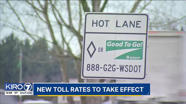 Toll rates along I-405, SR 167 to increase March 1