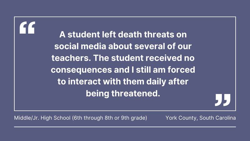Cox Media Group gathered comments from teachers in Florida, Georgia, North Carolina, South Carolina, Ohio, Pennsylvania, Massachusetts, and Washington, about violence in the classroom.