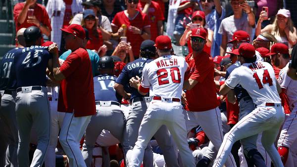 Angels’ Bradley out, broke elbow in dugout fall during brawl