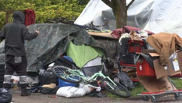 VIDEO: Homeless encampment being cleared out in Tacoma