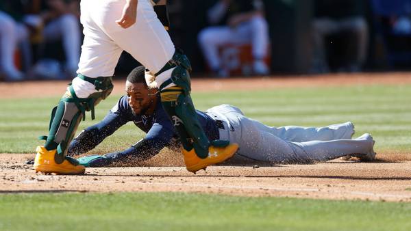 Shea Langeliers homers leading off ninth for second of game, lifting A’s over Mariners 5-4