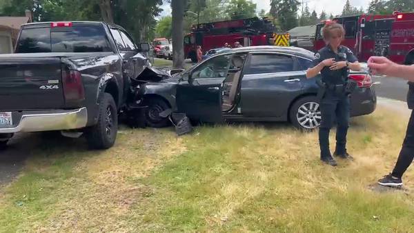 RAW: Suspects in custody after Tacoma carjacking and collision with truck