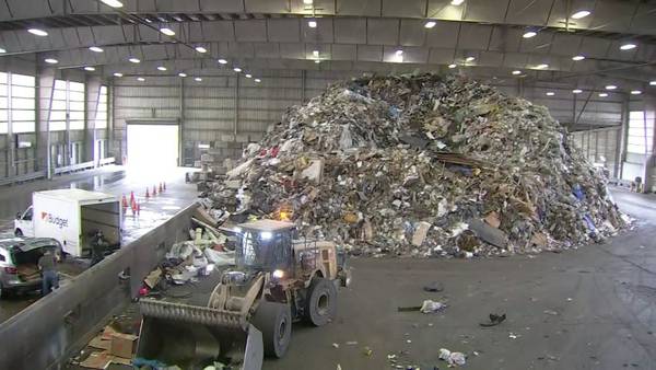 A 45-foot tall mountain of trash in Snohomish County could burst into flames