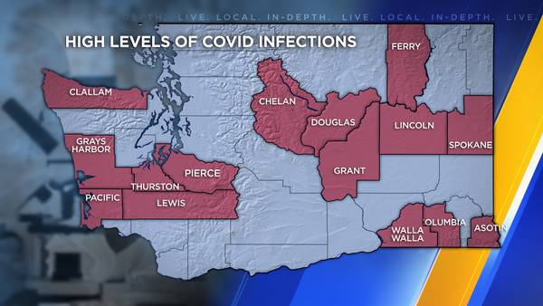 15 of Washington’s 39 counties reporting high levels of COVID-19