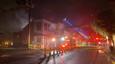 PHOTOS: Commercial building burns in downtown Sumner