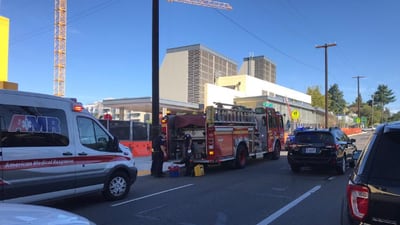 Runaway work truck injures several workers near new light rail station in North Seattle 