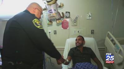 Man meets officer who saved him during Orlando shooting