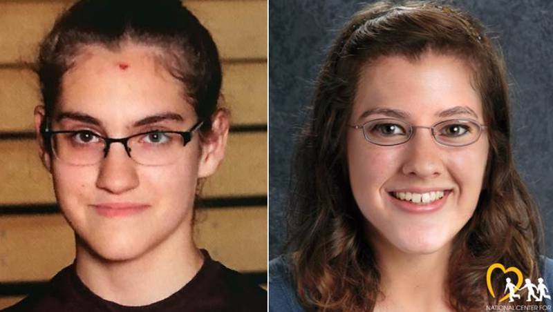 Left: Kaitlynn Munson was 14 when she vanished. Right: An age-progressed photo created by forensic artists show what Kaitlynn might look like at age 16.