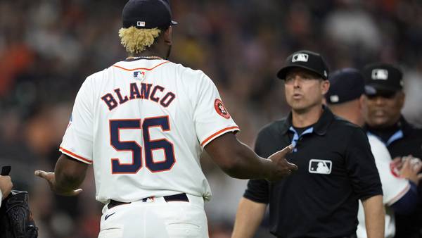 Astros pitcher Ronel Blanco ejected after foreign substance check early in start vs. A's