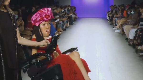 Woman participates in new fashion show to include people with disabilities