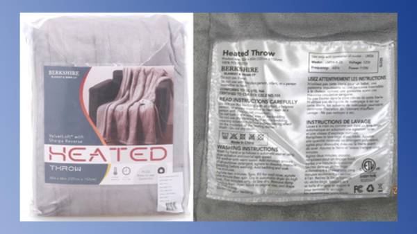Recall alert: 29K electric throws, blankets recalled; may overheat