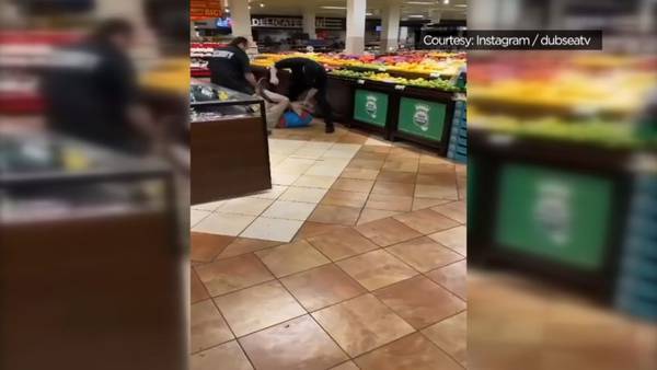 VIDEO: Security guards take down man at a Seattle QFC