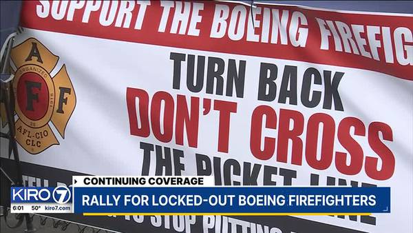 300 union workers join Boeing firefighter picket lines in Seattle