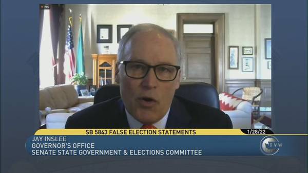 VIDEO: Inslee promotes bill making it illegal for elected officials, candidates to lie about an election