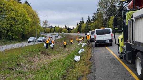 Crews pick up 24,480 pounds of litter on SR 512 around Puyallup
