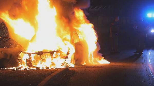 Stolen car burned after road rage shooting in Fife