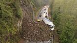 Crews clean up landslide on closed highway east of Astoria