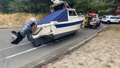 PHOTOS: I-5 boat trailer crash