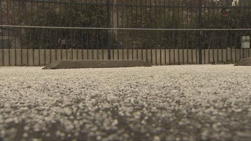 Snow and hail in Seattle on Thursday, Jan. 11