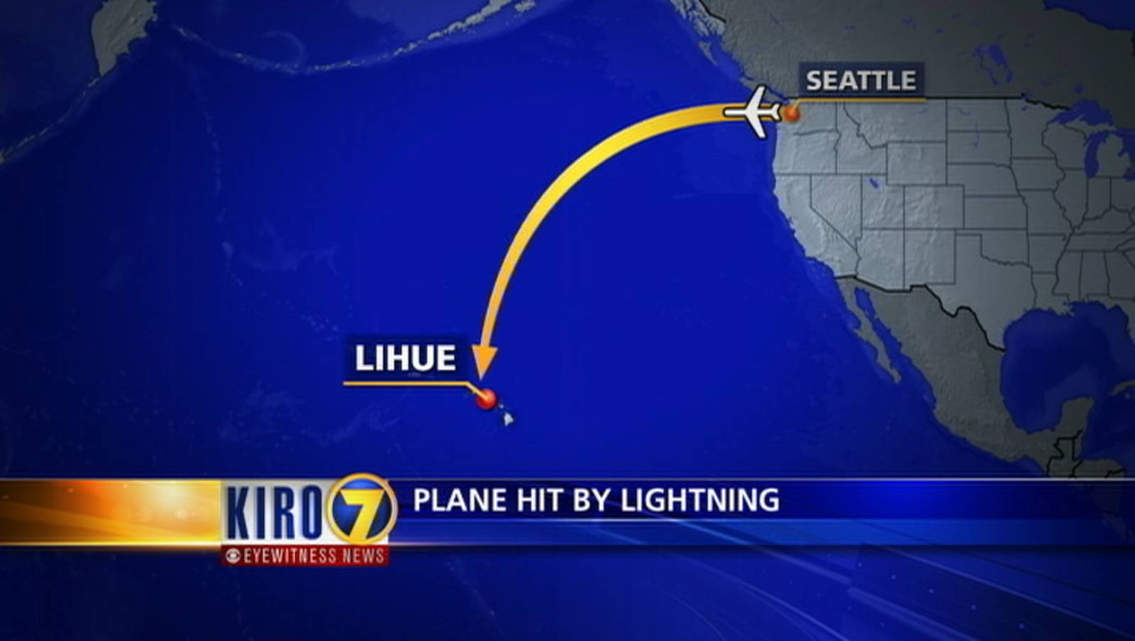 Alaska Airlines plane flying from Seattle to Hawaii struck by lightning