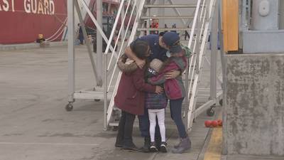 Families welcome back Coast Guard members as USCG Cutter Healy returns to Seattle