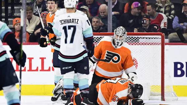 Schwartz scores twice in Kraken’s 4-3 win over Flyers