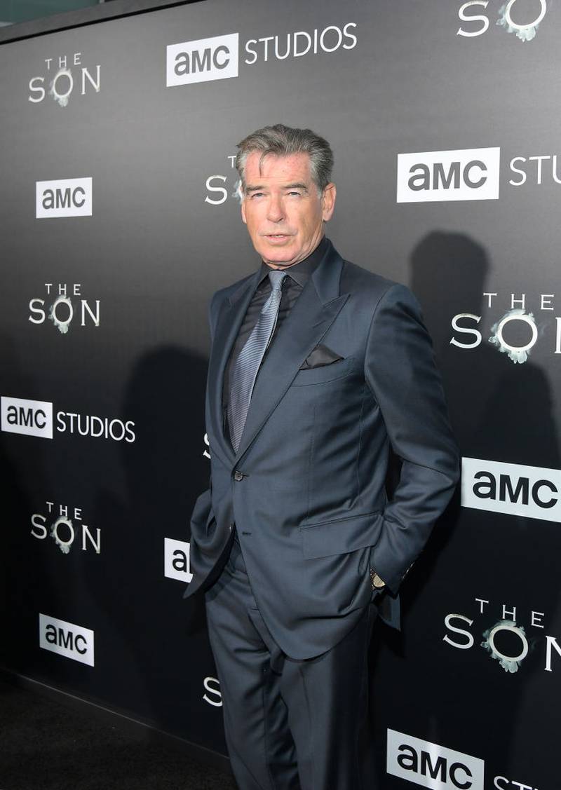 HOLLYWOOD, CA - APRIL 03:  Actor Pierce Brosnan attends AMC's "The SON" premiere  at ArcLight Hollywood on April 3, 2017 in Hollywood, California.  (Photo by Charley Gallay/Getty Images for AMC)