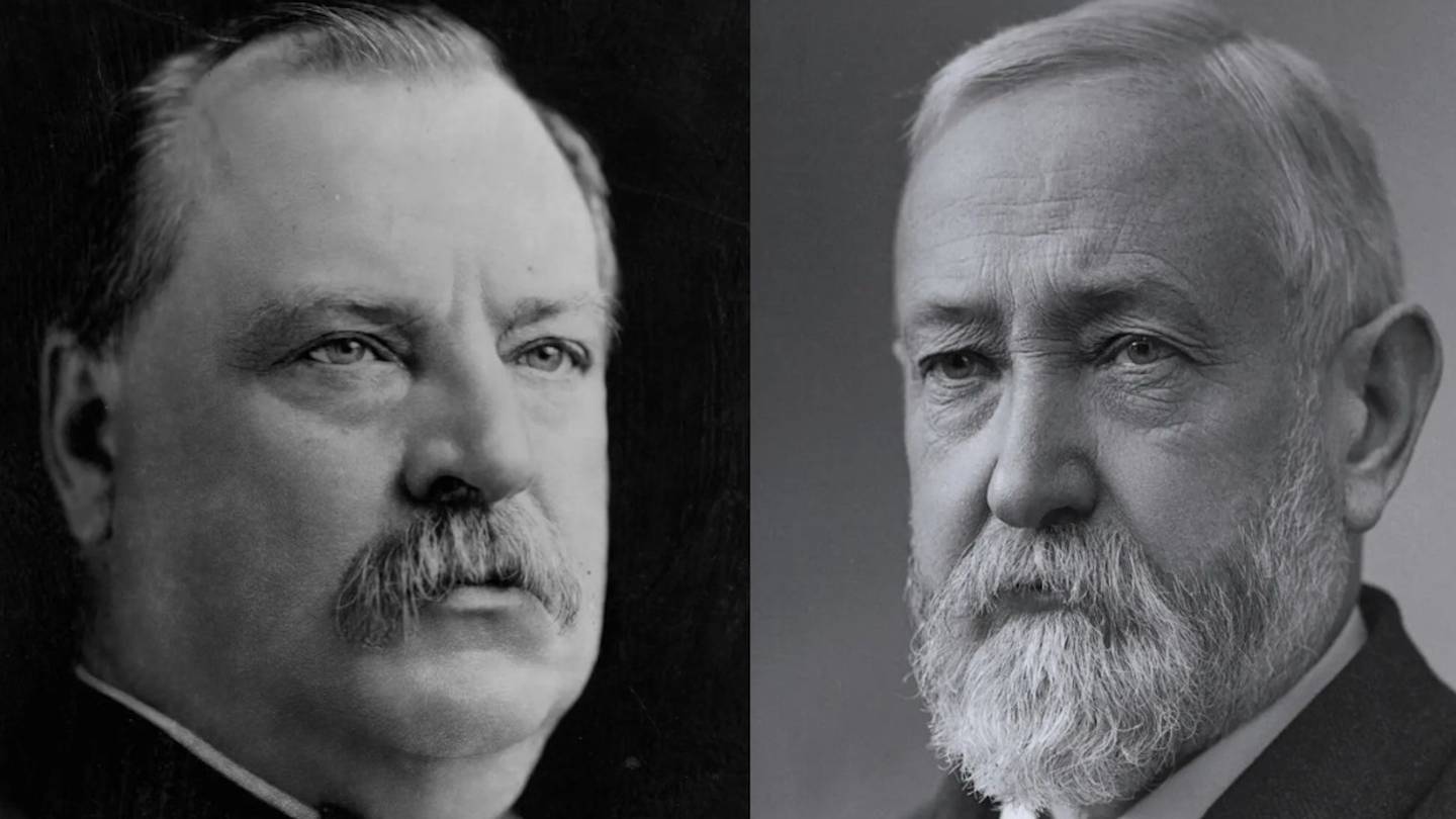Grover Cleveland and Benjamin Harrison.