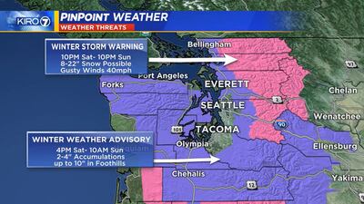 Record-breaking cold hits western Washington; lowland snow expected Saturday evening