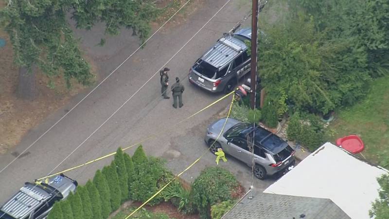 Police at the scene of a fatal shooting in Edmonds.