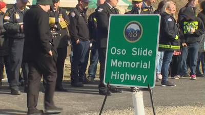 RAW: Mailbox sculpture for victims of Oso landslide unveiled, Oso Memorial Highway dedicated