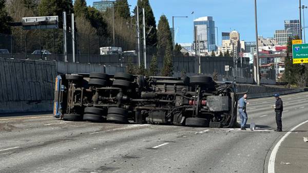 I-90 reopens after rolled over recycling truck blocked highway for hours 