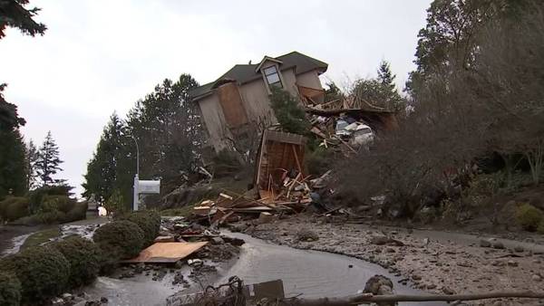 VIDEO: Water main break causes home to collapse, displace 42 others