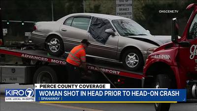 VIDEO: Woman shot in car prior to crash in Spanaway